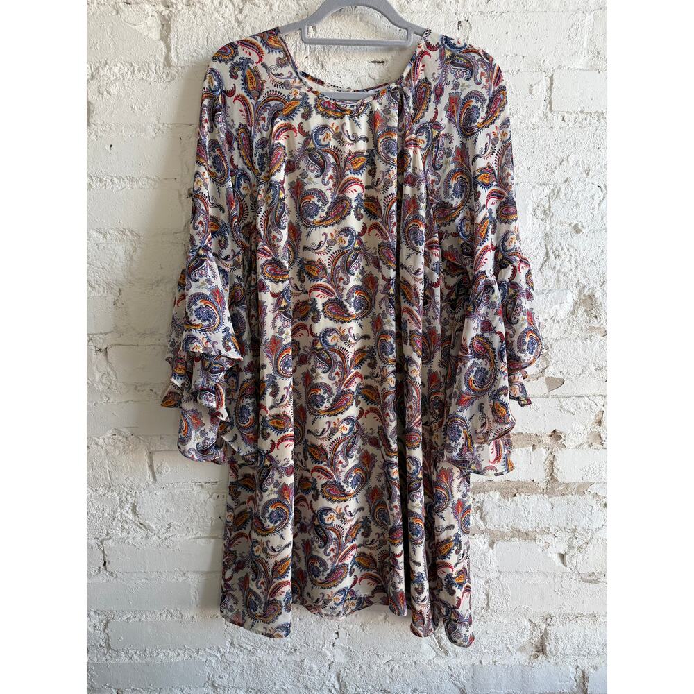 DR2 Paisley Bell Sleeve Shift Dress Tunic – Women’s XL